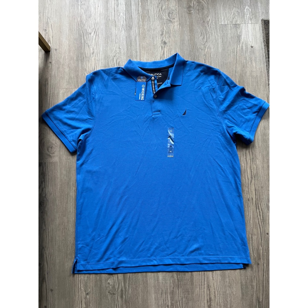 NWT Nautica Men's Performance Deck Shirt Classic Fit Blue Size 3XL READ
